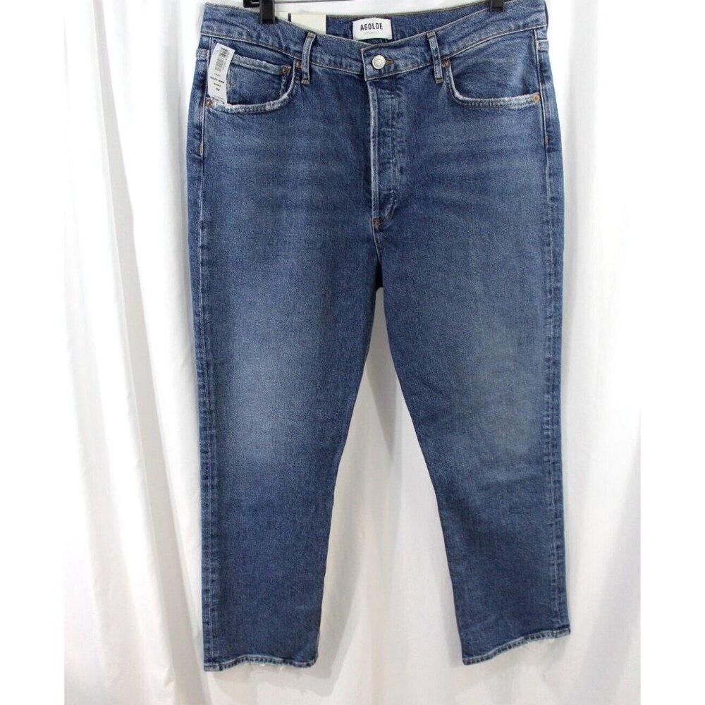 AGOLDE Riley Crop High Rise Straight in Silence 32 NWT